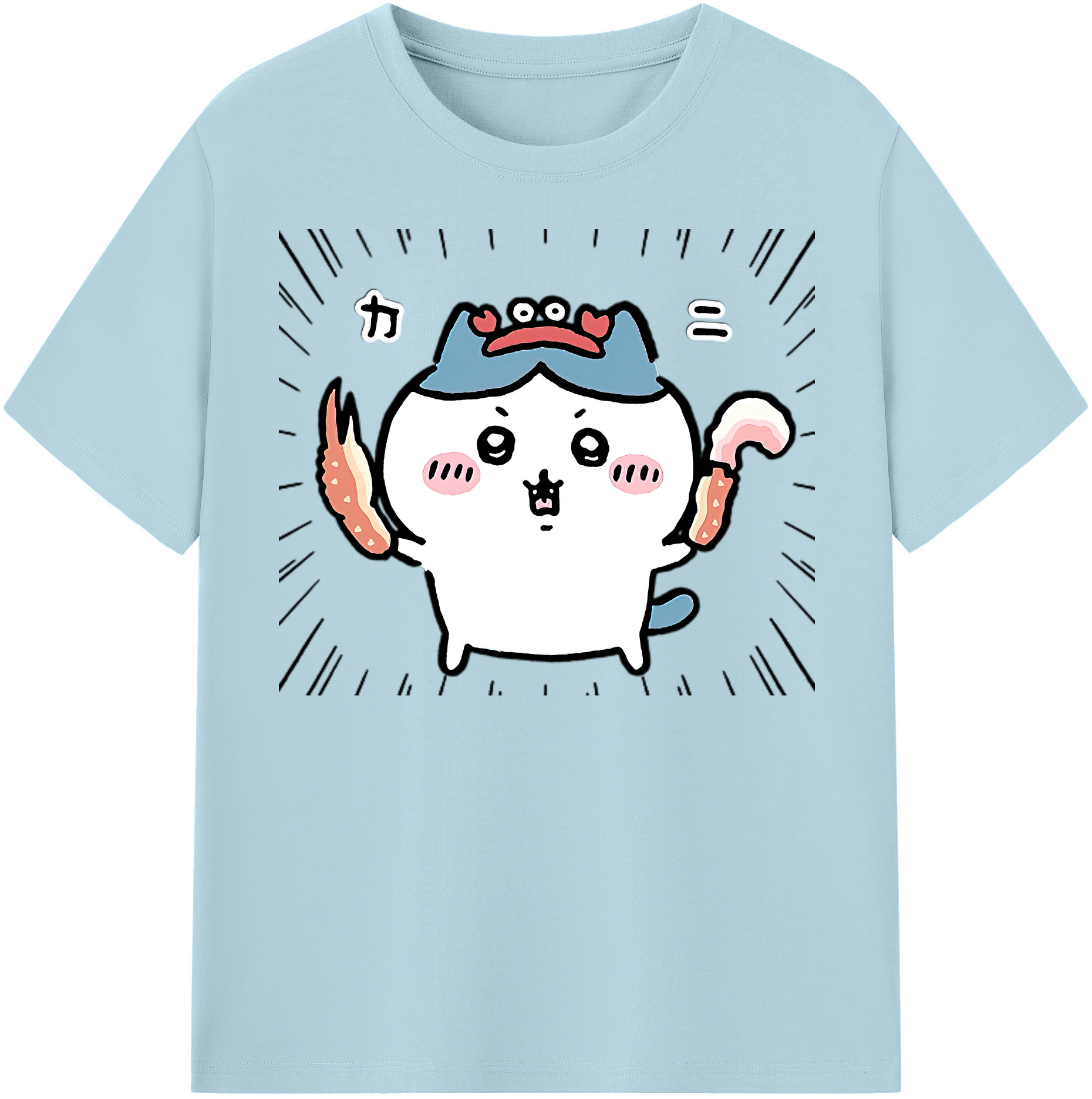 （画像用） ちいかわ ハチワレ Chii-kawa hachiware 綿100％半袖Tシャツ（フロントプリント）